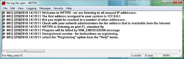 WFTPD Screenshot